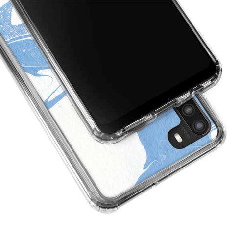 Marbleized Blue Galaxy A21 Clear Case