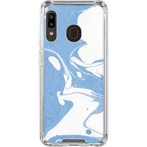 Marbleized Blue Galaxy A30 Clear Case