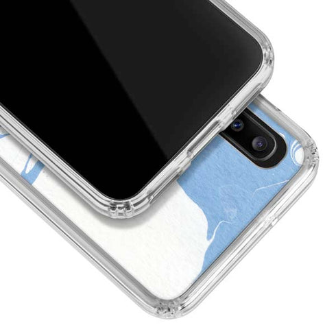 Marbleized Blue Galaxy A30 Clear Case