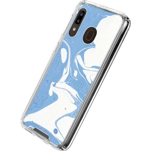 Marbleized Blue Galaxy A30 Clear Case
