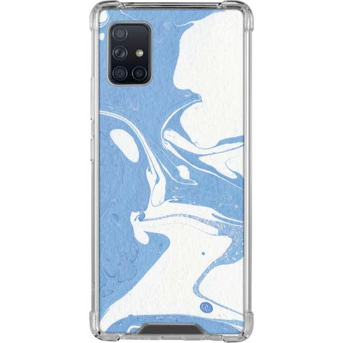 Marbleized Blue Galaxy A51 5G Clear Case