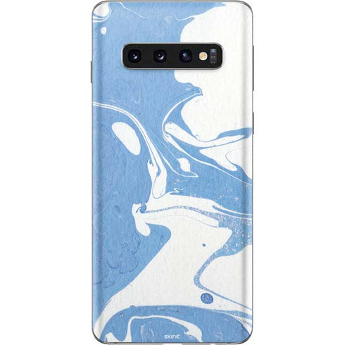 Marbleized Blue Galaxy S10 Skin