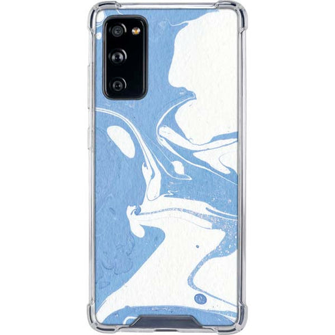 Marbleized Blue Galaxy S20 FE Clear Case