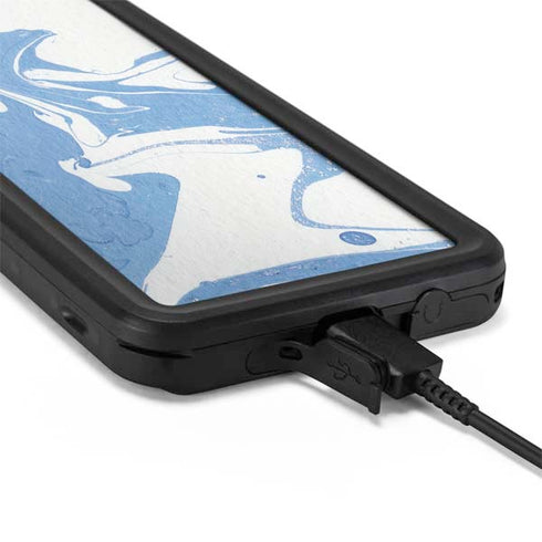Marbleized Blue Galaxy S20 Plus Waterproof Case