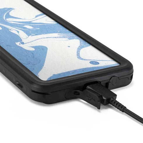 Marbleized Blue Galaxy S20 Waterproof Case