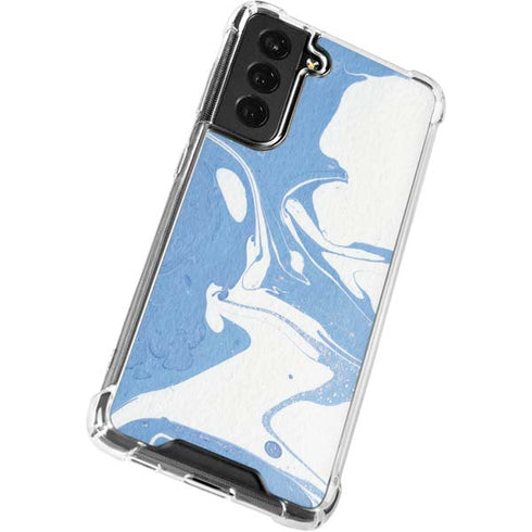 Marbleized Blue Galaxy S21 FE Clear Case