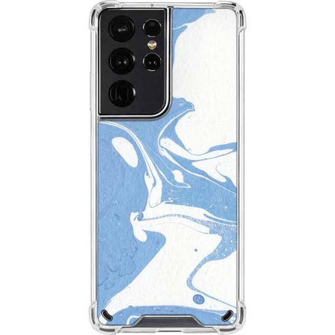 Marbleized Blue Galaxy S21 Ultra 5G Clear Case