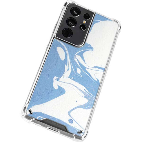 Marbleized Blue Galaxy S21 Ultra 5G Clear Case