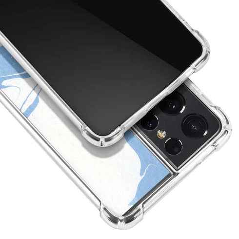 Marbleized Blue Galaxy S21 Ultra 5G Clear Case