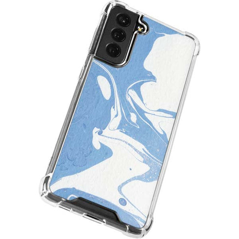 Marbleized Blue Galaxy S22 Clear Case