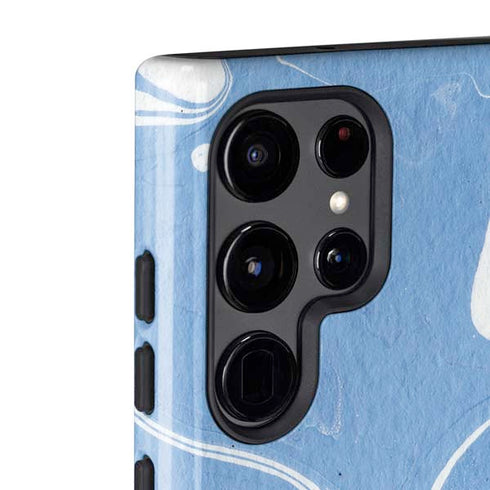 Marbleized Blue Galaxy S22 Ultra Pro Case