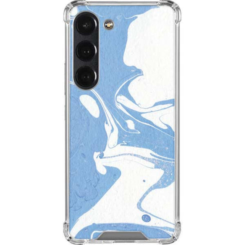 Marbleized Blue Galaxy S23 Clear Case
