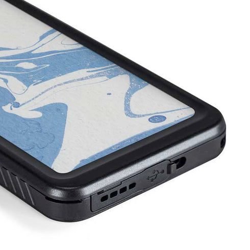Marbleized Blue Galaxy S23 Plus Waterproof Case