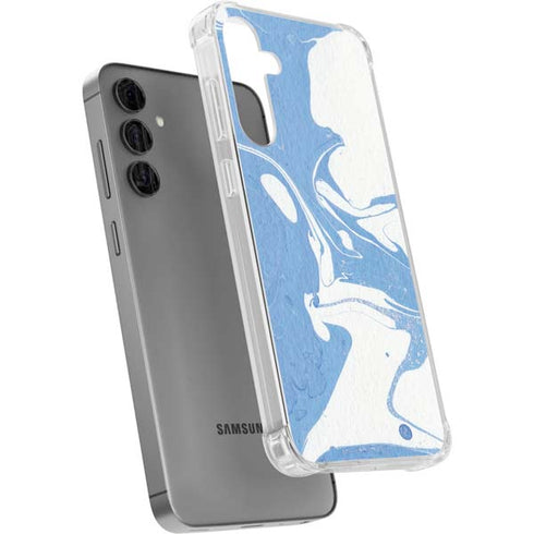 Marbleized Blue Galaxy S24 Plus Clear Case