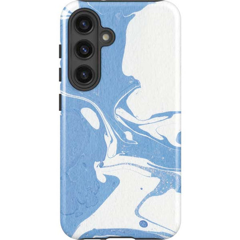 Marbleized Blue Galaxy S24 Plus Impact Case