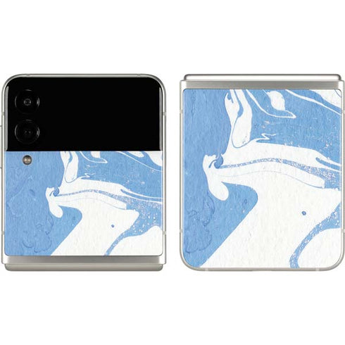Marbleized Blue Galaxy Z Flip3 5G Skin