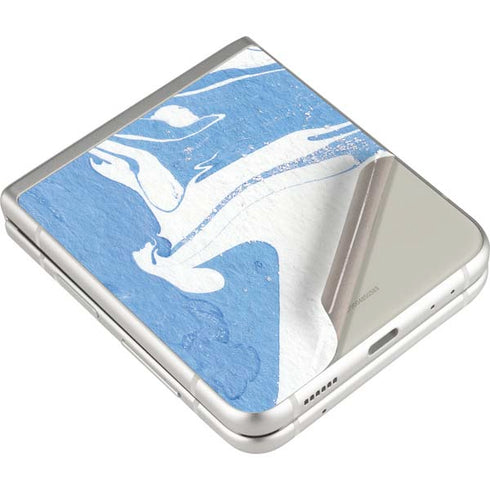 Marbleized Blue Galaxy Z Flip3 5G Skin