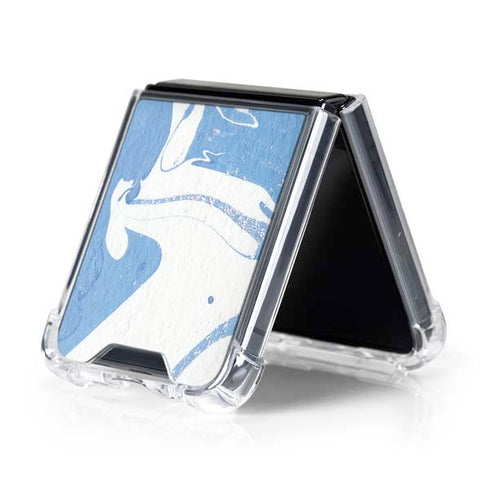 Marbleized Blue Galaxy Z Flip5 5G Clear Case