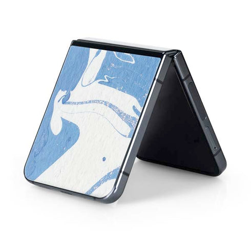 Marbleized Blue Galaxy Z Flip5 5G Skin