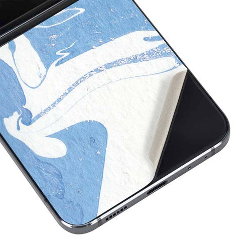Marbleized Blue Galaxy Z Flip5 5G Skin