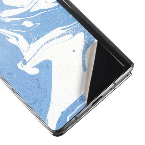 Marbleized Blue Galaxy Z Fold2 5G Skin