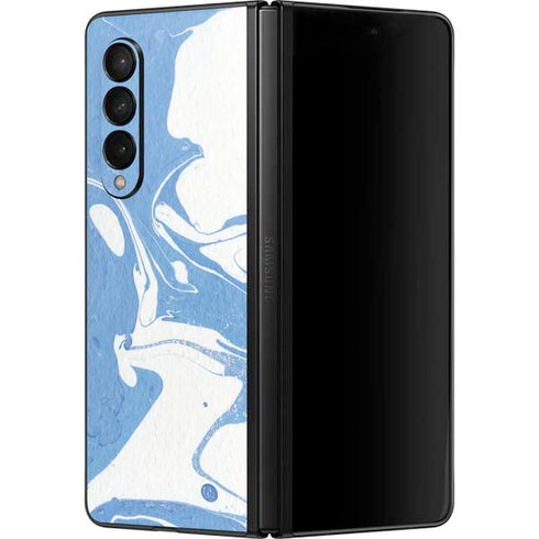 Marbleized Blue Galaxy Z Fold3 5G Skin