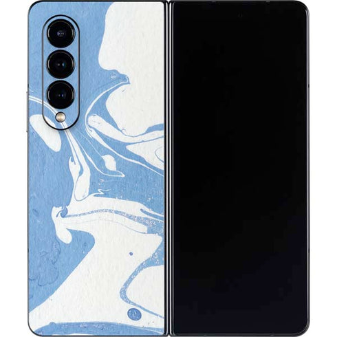Marbleized Blue Galaxy Z Fold4 5G Skin