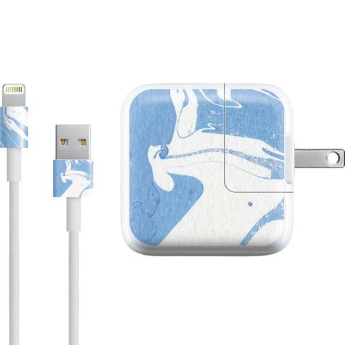 Marbleized Blue iPad Charger (10W USB) Skin