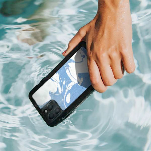 Marbleized Blue iPhone 11 Pro Max Waterproof Case