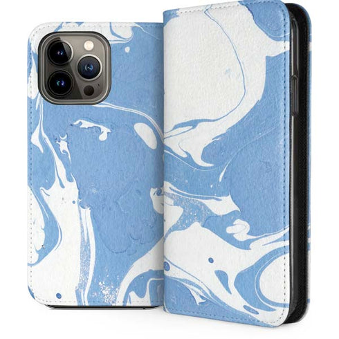 Marbleized Blue iPhone 13 Pro Max Folio Case