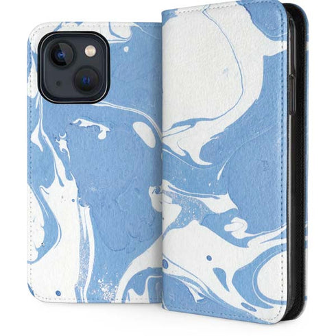 Marbleized Blue iPhone 14 Folio Case