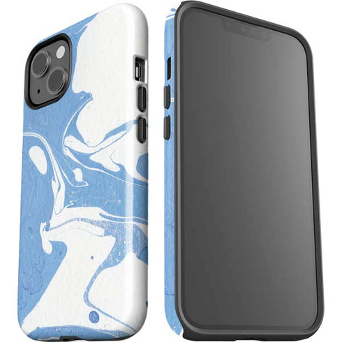 Marbleized Blue iPhone 15 Plus Impact Case