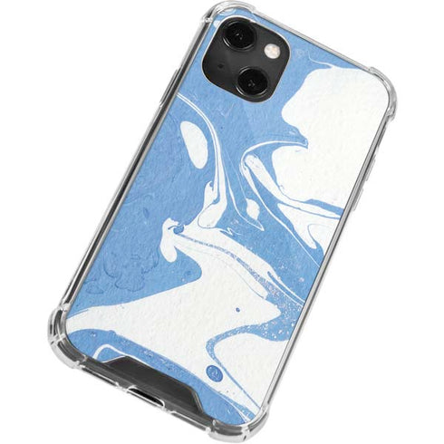 Marbleized Blue iPhone 14 Plus Clear Case
