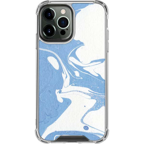 Marbleized Blue iPhone 14 Pro Max Clear Case
