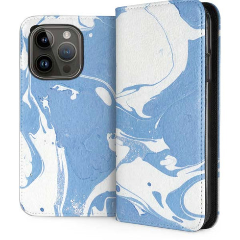 Marbleized Blue iPhone 15 Pro Folio Case