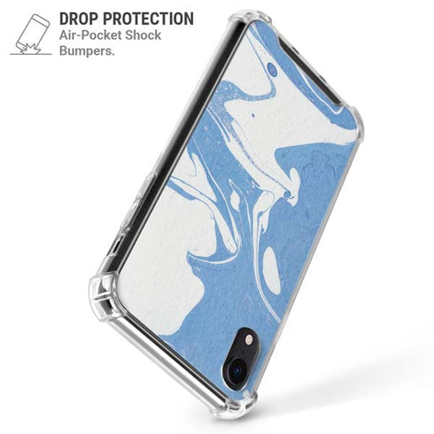 Marbleized Blue iPhone XR Clear Case