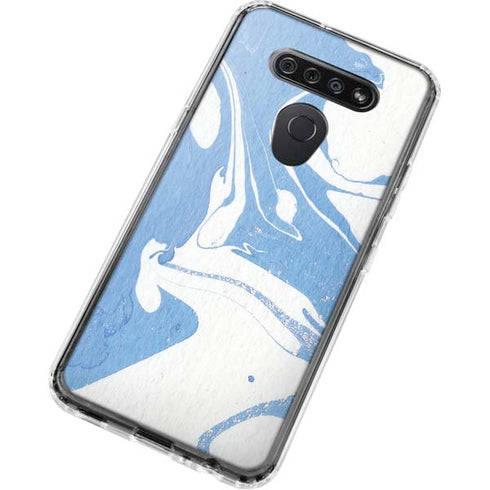 Marbleized Blue LG K51/Q51 Clear Case