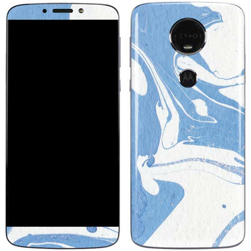 Marbleized Blue Moto E5 Plus Skin