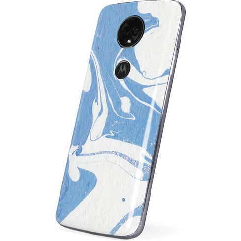 Marbleized Blue Moto E5 Plus Skin