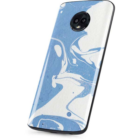 Marbleized Blue Moto G6 Skin