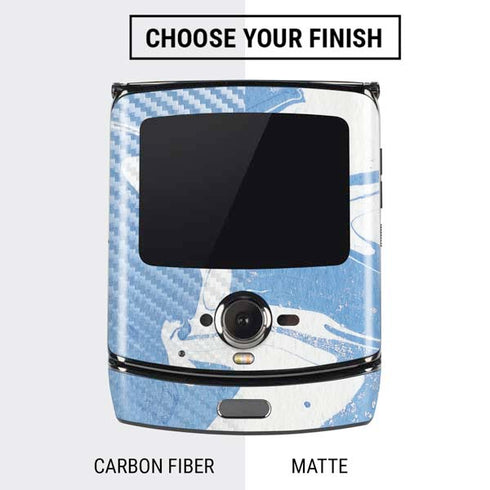 Marbleized Blue Motorola RAZR Skin
