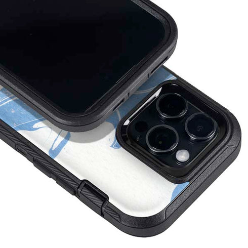 Marbleized Blue Otterbox Defender iPhone Skin