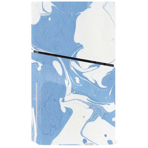 Marbleized Blue PS5 Slim Disk Console Skin
