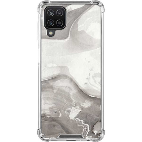 Marbleized Grey Galaxy A12 Clear Case