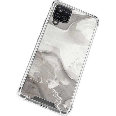 Marbleized Grey Galaxy A12 Clear Case
