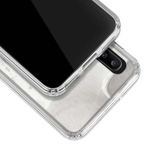 Marbleized Grey Galaxy A20 Clear Case