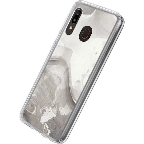 Marbleized Grey Galaxy A20 Clear Case