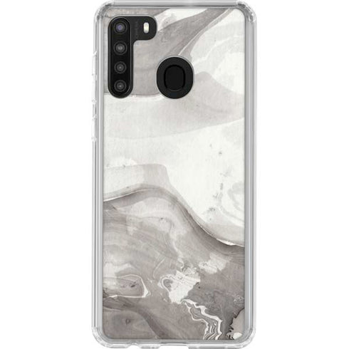 Marbleized Grey Galaxy A21 Clear Case