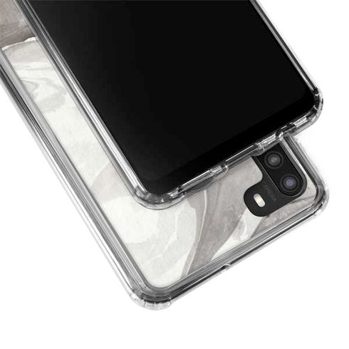 Marbleized Grey Galaxy A21 Clear Case