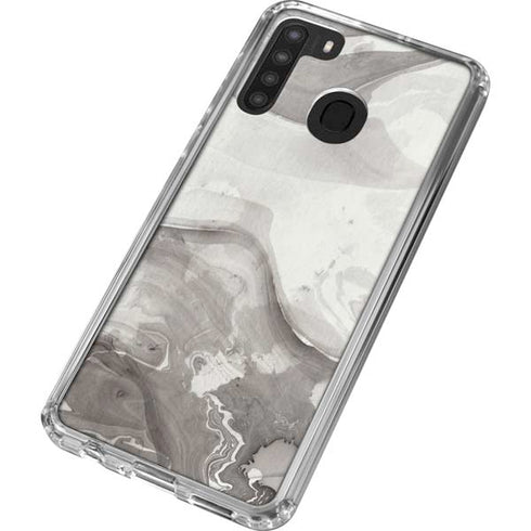 Marbleized Grey Galaxy A21 Clear Case
